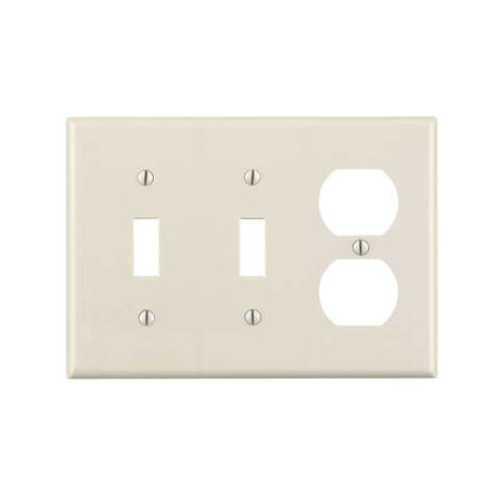 Leviton Almond 3 gang Thermoset Plastic Duplex/Toggle Wall Plate 1 pk