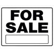 HILLMAN English White For Sale Sign 20 in. H X 24 in. W, Pack of 6