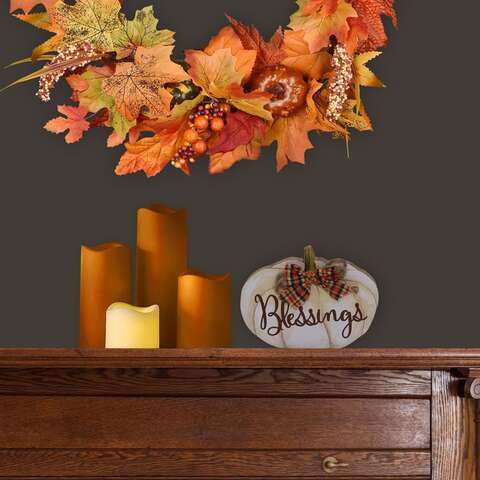 Dyno Tabletop Pumpkins with Bow Assortment Tabletop Decor, Pack of 8
