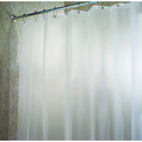 iDesign 78 in. H X 54 in. W Clear/Frosted Shower Curtain Liner EVA