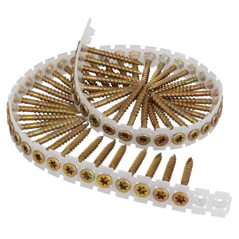 Senco No. 8 X 1-3/4 in. L Rex Yellow Zinc Twin Thread Wood Screws 1000 pk