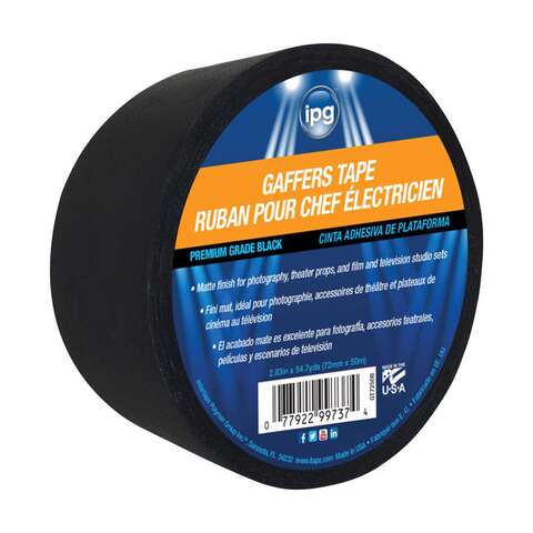 IPG 2.83 in. W X 54.7  L Black Gaffer's Tape