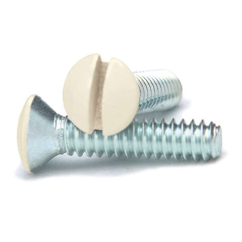 Amertac No. 6 X 3/4 in. L Slotted Oval Head Standard Wallplate Screws