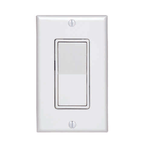 Leviton Decora Illuminated 15 amps Single Pole Rocker Switch White 1 pk
