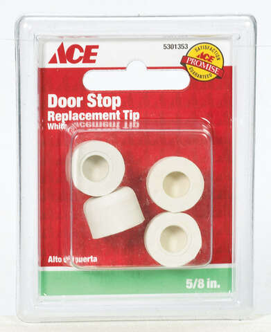 Ace 5/8 in. W Rubber White Door Stop Tip Over the door clip 1.5 in., Pack of 5
