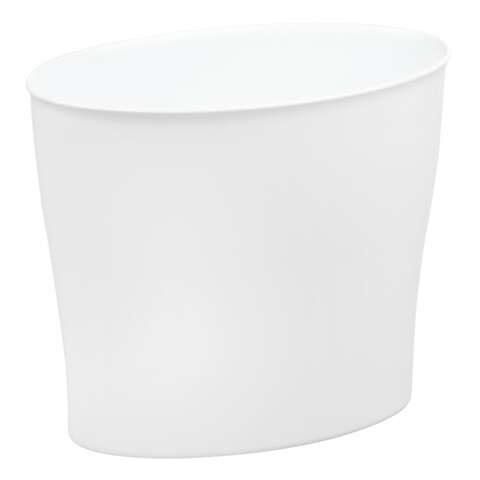 iDesign Nuvo White Plastic Oval Wastebasket
