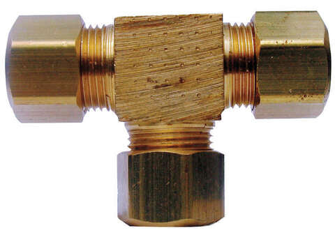 JMF Company 1/2 in. Compression X 1/2 in. D Compression Yellow Brass Tee, Pack of 2