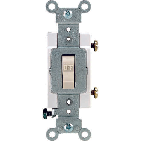 Leviton 20 amps Single Pole Toggle AC Quiet Switch Light Almond 1 pk