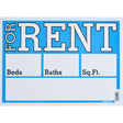 HILLMAN English Blue For Rent Sign 10 in. H X 14 in. W, Pack of 6