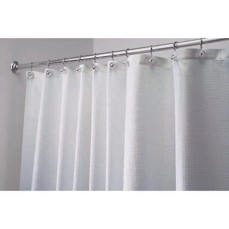 iDesign 54 in. H X 78 in. W White Carlton Shower Curtain Polyester
