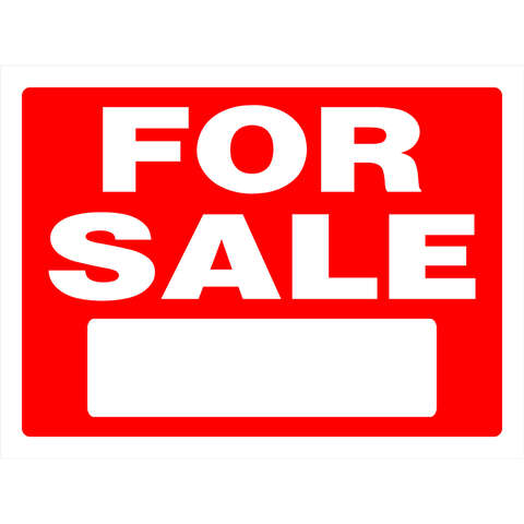 HILLMAN English Red For Sale Sign 18 in. H X 24 in. W, Pack of 6