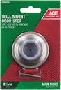 Ace 2-1/4 in. W Metal Satin Nickel Gold Wall Door Stop Mounts to wall 1/4 in., Pack of 5