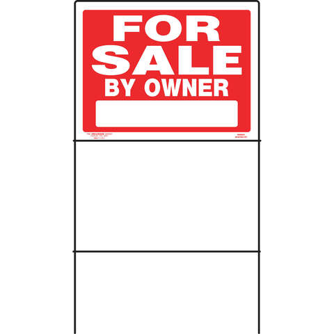 HILLMAN English Red For Sale Sign 18 in. H X 24 in. W, Pack of 6