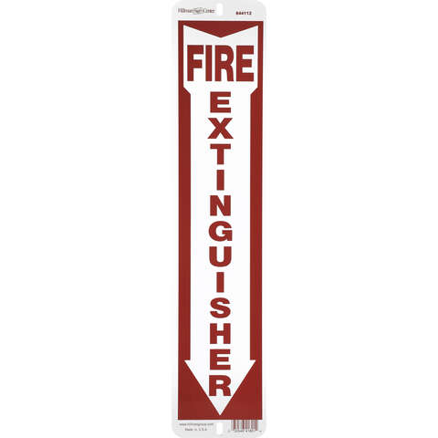 HILLMAN English Red/White Fire Extinguisher Sign 18 in. H X 4 in. W, Pack of 6