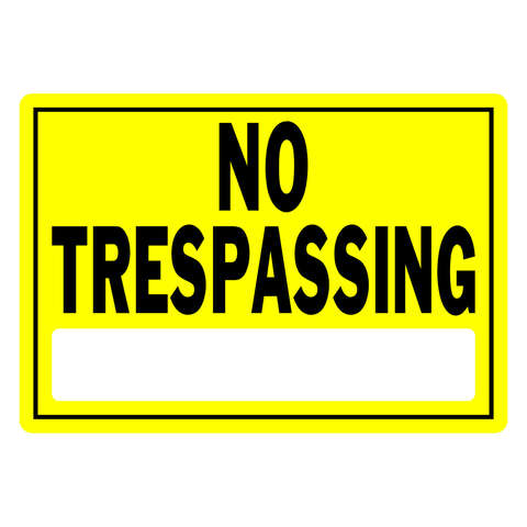 HILLMAN English Yellow No Trespassing Sign 10 in. H X 14 in. W, Pack of 6