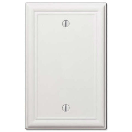 Amerelle Chelsea White 1 gang Stamped Steel Blank Wall Plate 1 pk