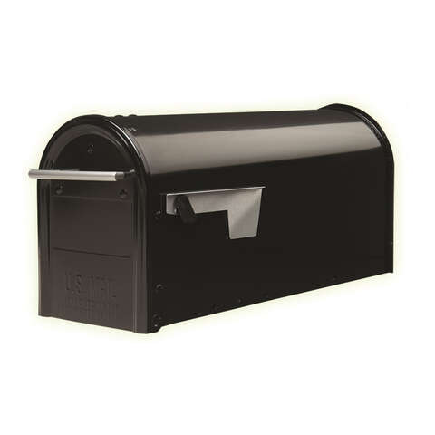 Architectural Mailboxes Franklin Contemporary Galvanized Steel Post Mount Black Mailbox