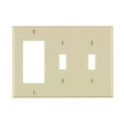 Leviton Light Almond 3 gang Thermoset Plastic Decorator/Toggle Wall Plate 1 pk
