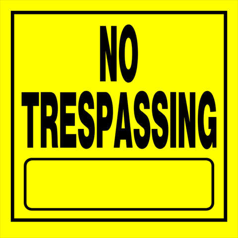 HILLMAN English Yellow No Trespassing Sign 11 in. H X 11 in. W, Pack of 6