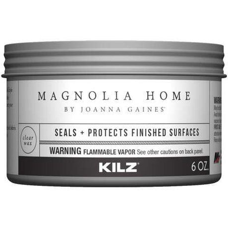 Magnolia Home by Joanna Gaines Kilz Transparent Flat Clear Finishing Wax 6 oz, Pack of 6