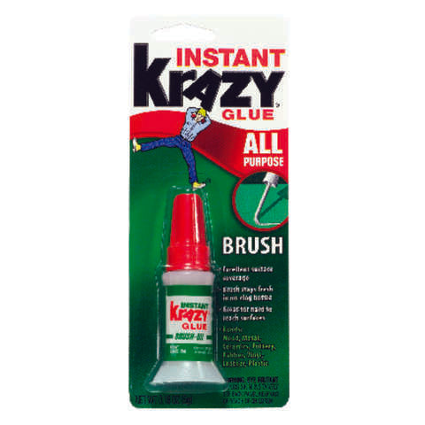 Krazy Glue Super Strength Cyanoacrylate White All Purpose Brush On 0.18 oz
