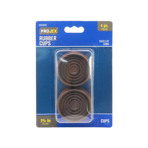 Projex Rubber Caster Cup Brown Round 1-3/4 in. W 4 pk