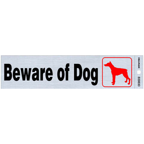 HILLMAN English Silver Beware Decal 2 in. H X 8 in. W, Pack of 6