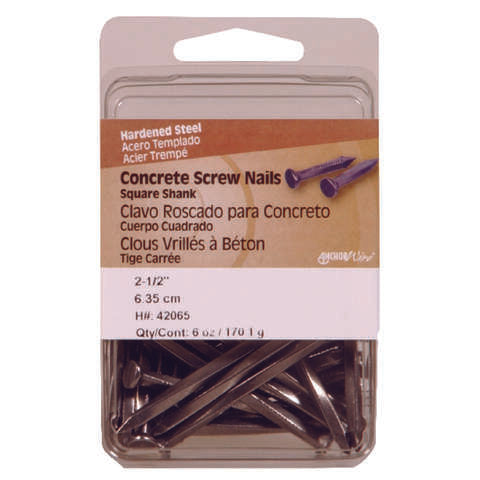 Hillman 2-1/2 in. Concrete Steel Nail Flat Head 6 lb, Pack of 5