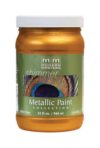 Modern Masters Shimmer Satin Tequila Gold Metallic Paint 1 qt, Pack of 4