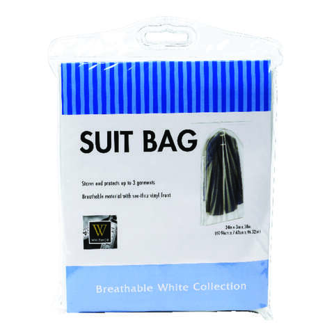 Whitmor 24 in. H X 3 in. W X 38 in. L Vinyl Hanging Suit Bag