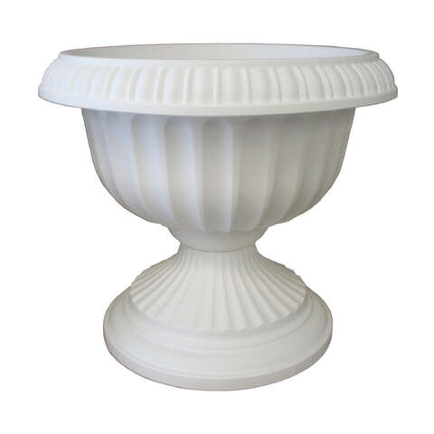 Bloem 14.8 in. H X 17.62 in. W X 17.8 in. D Plastic Grecian Urn Flower Pot White, Pack of 6