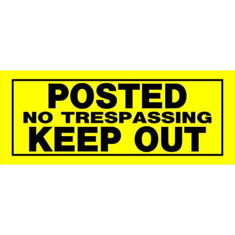 HILLMAN English Yellow No Trespassing Sign 6 in. H X 15 in. W, Pack of 6