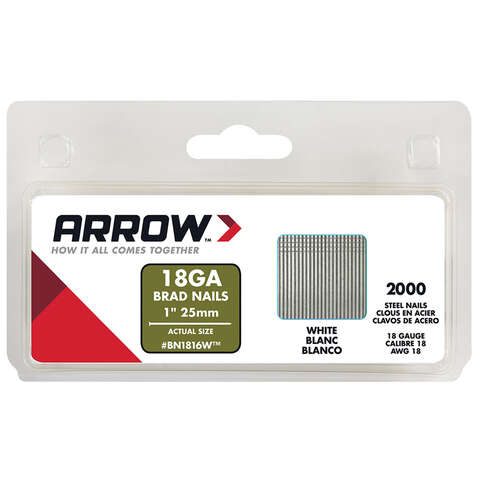 Arrow BN18 18 Ga. X 1 in. L Galvanized Steel Brad Nails 2000 pk 0.95 lb