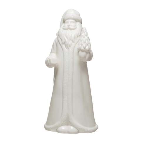 Creative Co-Op White Santa Claus Figurine 10 in., Pack of 6