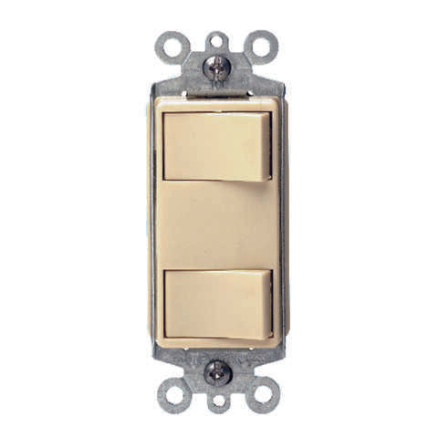 Leviton Decora 15 amps Rocker Switch Ivory 1 pk