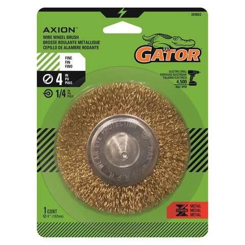 Gator 4 in. Fine Crimped Wire Wheel Brush Brass Coated Steel 4500 rpm 1 pc