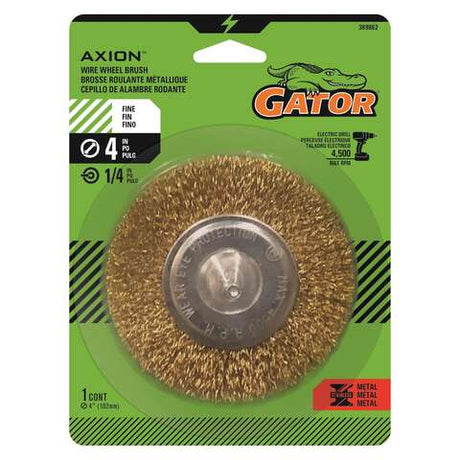Gator 4 in. Fine Crimped Wire Wheel Brush Brass Coated Steel 4500 rpm 1 pc
