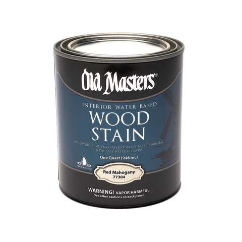 Old Masters Semi-Transparent Red Mahogany Water-Based Latex Wood Stain 1 qt, Pack of 4