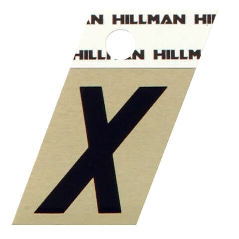 HILLMAN 1.5 in. Black Aluminum Self-Adhesive Letter X 1 pc, Pack of 6