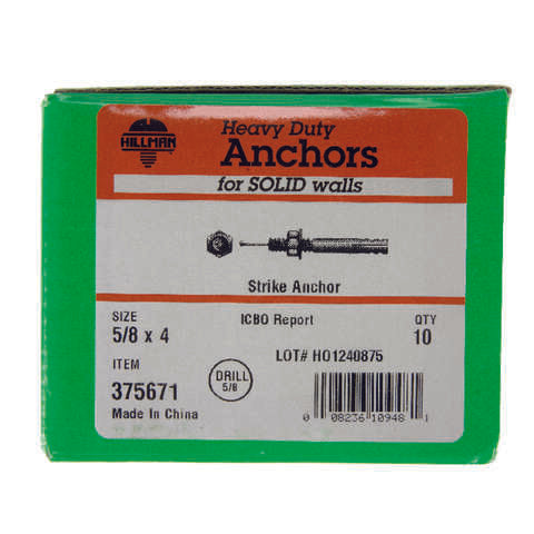 HILLMAN 5/8 in. D X 4 in. L Steel Round Head Strike Anchor 10 pk