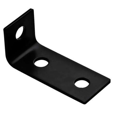 Hampton 3-1/2 in. H X 1-1/2 in. W X 1/8 in. D Black Steel Offset Leg Corner Brace, Pack of 10