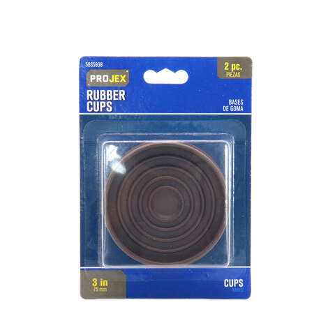 Projex Rubber Caster Cup Brown Round 3 in. W X 3 in. L 2 pk