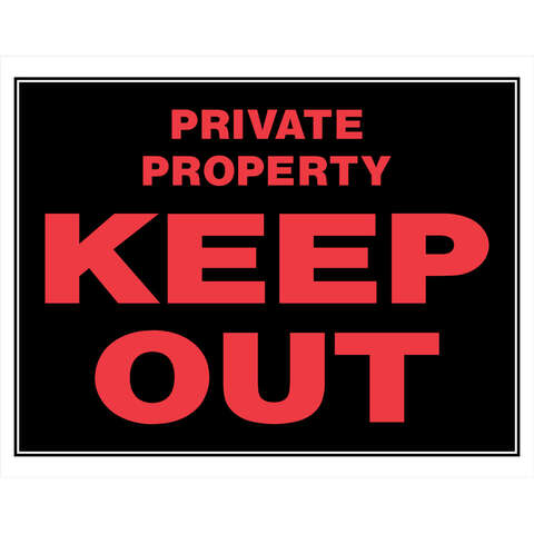 HILLMAN English Black Private Property Sign 15 in. H X 19 in. W, Pack of 6