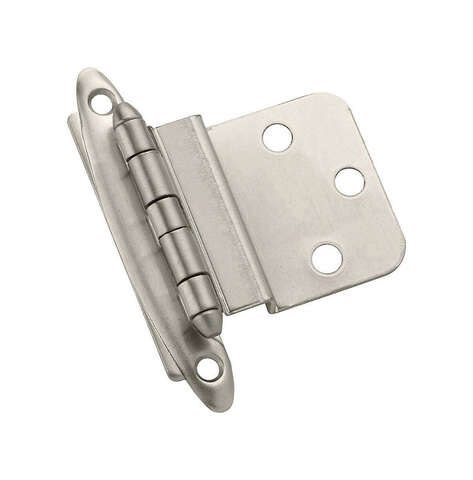 Amerock 2 in. W X 2-3/4 in. L Satin Nickel Steel Decorative Hinge 2 pk