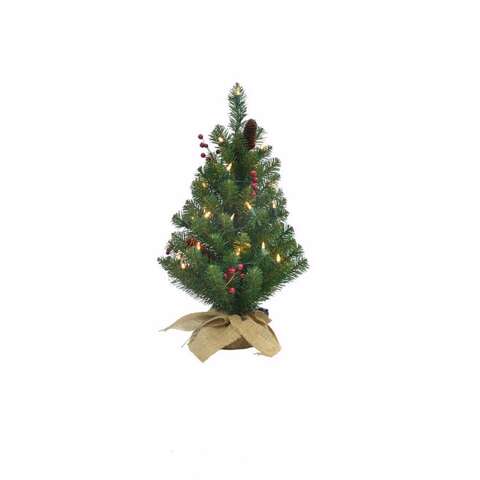 Celebrations 2 ft. Full Incandescent 35 ct Table Top Christmas Tree, Pack of 4