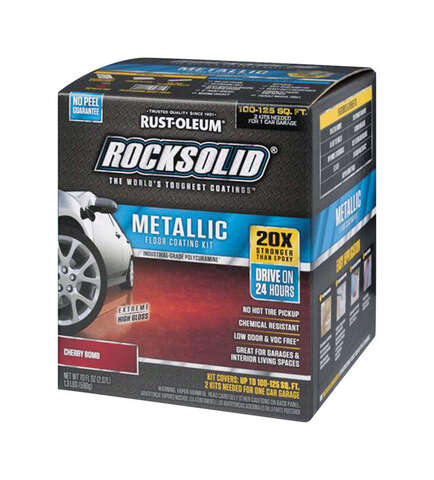 Rust-Oleum RockSolid High-Gloss Cherry Bomb Garage Floor Coating Kit 70 oz, Pack of 2