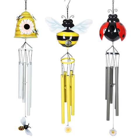 Exhart Assorted Metal 32 in. Wind Chime, Pack of 3
