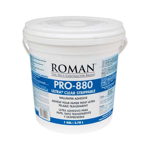 Roman Pro-880 Ultra Clear Strippable High Strength Starch Wallpaper Adhesive 1 gal, Pack of 4