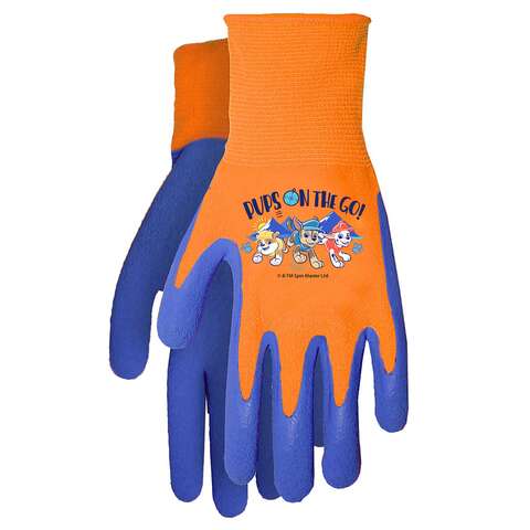 Midwest Quality Gloves Warner Bros Unisex Outdoor Garden Grip Gloves Blue/Orange Youth 6 pk, Pack of 6