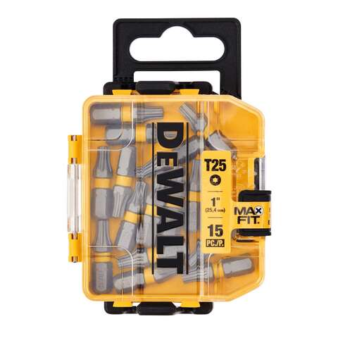 DeWalt Max Fit Torx T25 X 1 in. L Screwdriver Bit Set Steel 15 pc